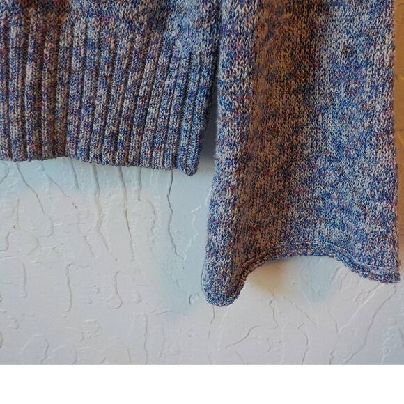 J Crew Blue Soft Knit Pullover Sweatshirt Flare Sleeves  H8986 Women Size Large - Picture 6 of 9